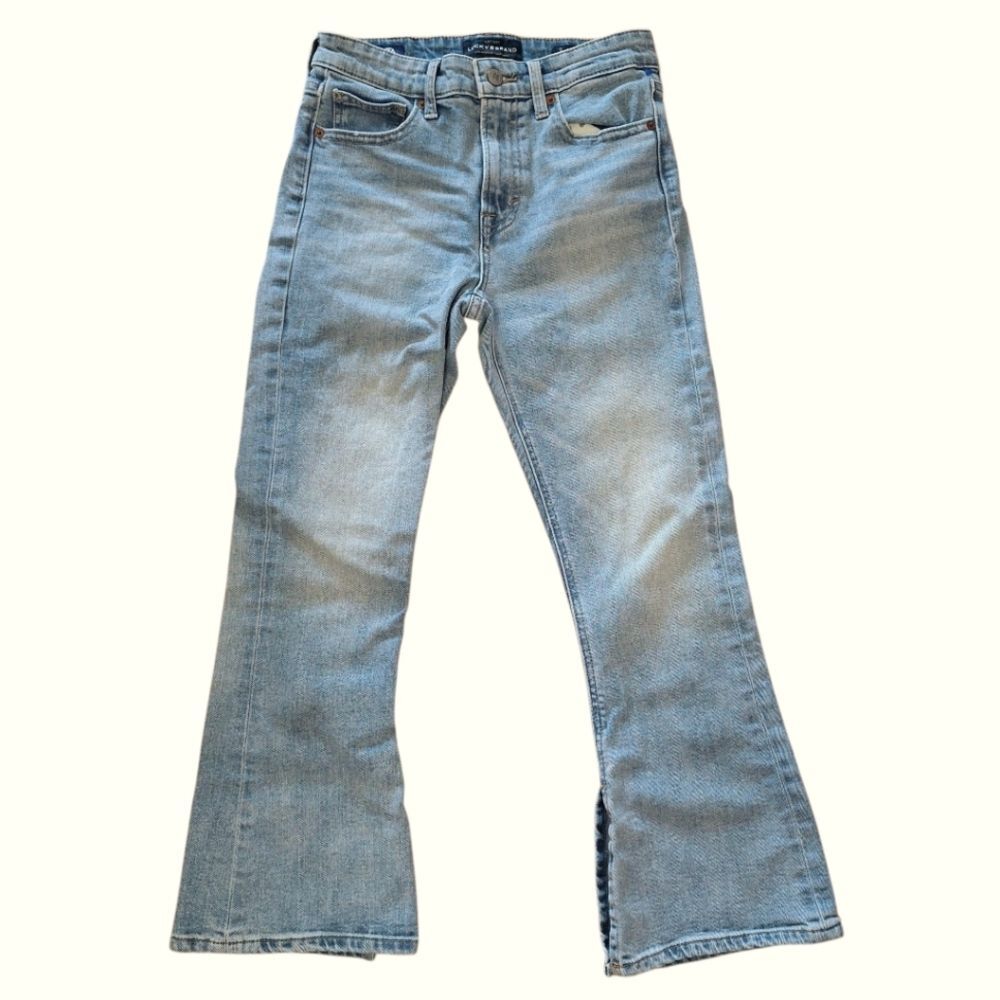 Lucky Brand Flare Jeans Distressed Orta Premium Slits Size 0 Womens